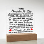To My Daughter-in-Law – Honor – Square Acrylic Plaque
