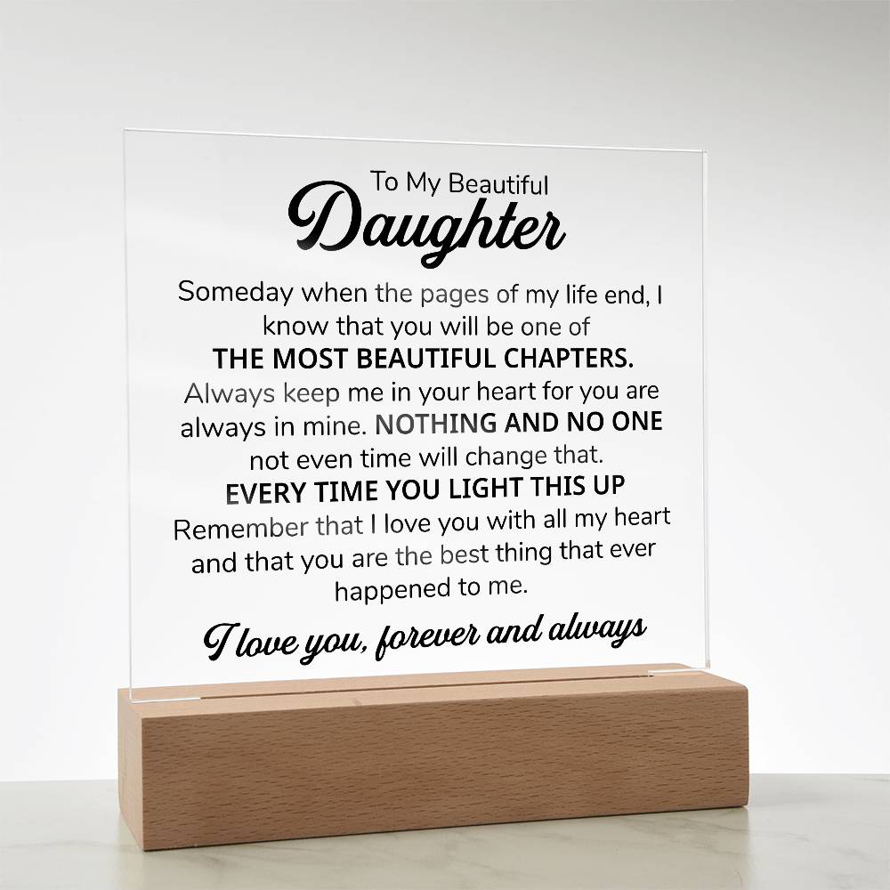 To My Daughter – Chapters – Square Plaque