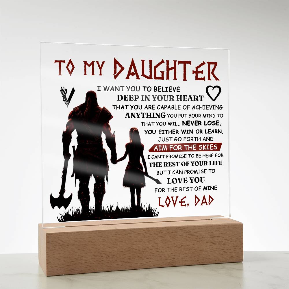 To My Daughter – Viking – Square Acrylic Plaque