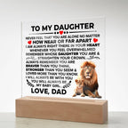To My Daughter – Braver – Square Acrylic Plaque