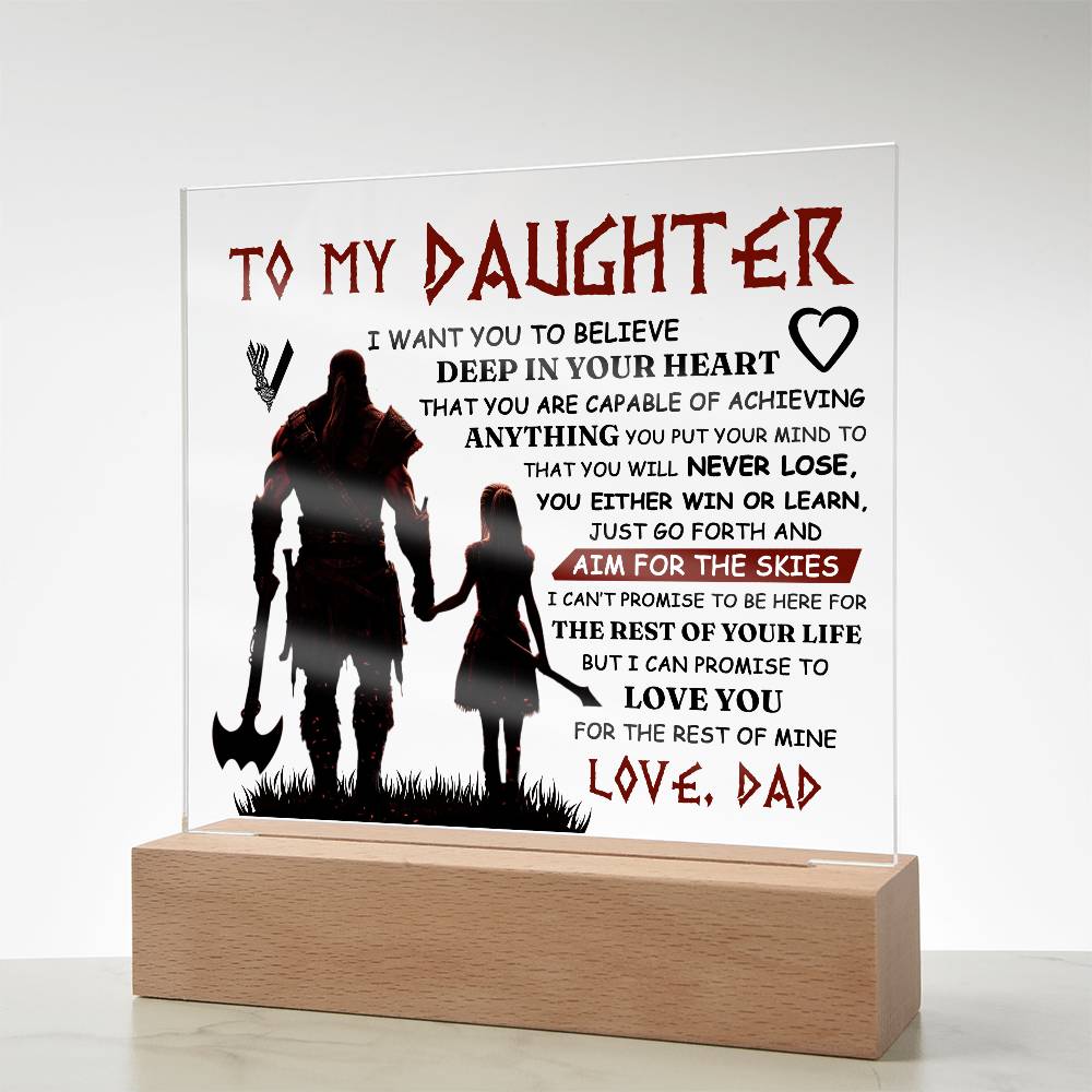 To My Daughter – Viking – Square Acrylic Plaque
