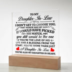To My Daughter-in-Law – Honor – Square Acrylic Plaque