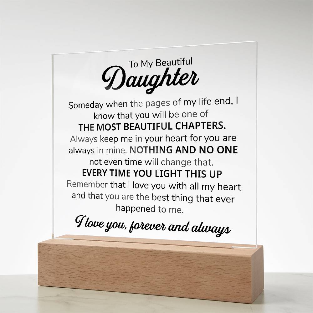To My Daughter – Chapters – Square Plaque