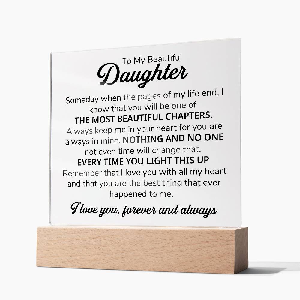 To My Daughter – Chapters – Square Plaque