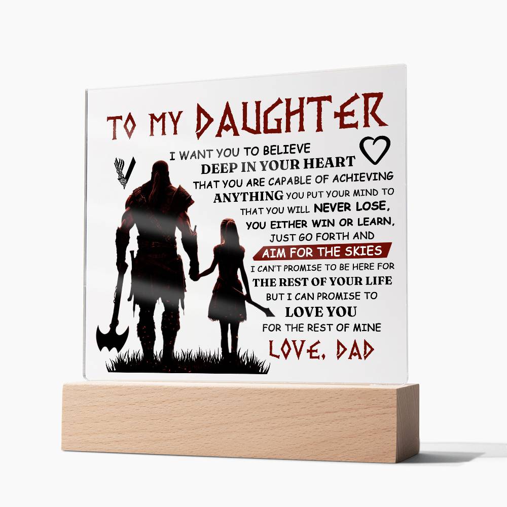 To My Daughter – Viking – Square Acrylic Plaque
