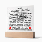 To My Daughter-in-Law – Honor – Square Acrylic Plaque