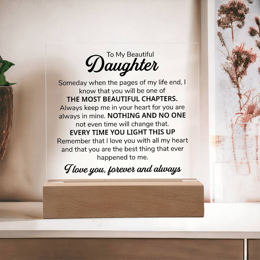 To My Daughter – Chapters – Square Plaque