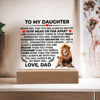 To My Daughter – Braver – Square Acrylic Plaque