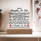 To My Daughter-in-Law – Honor – Square Acrylic Plaque