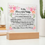 To My Beautiful Wife – Turn Back the Clock – Square Acrylic Plaque