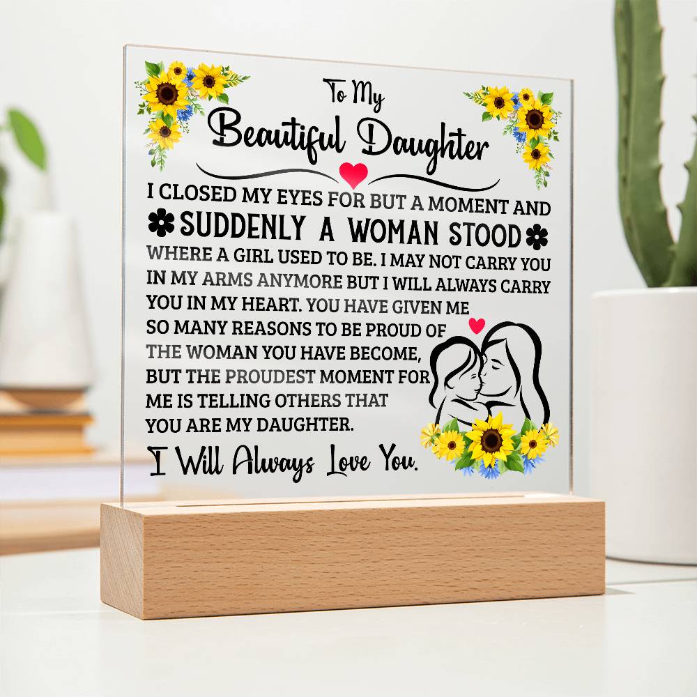 To My Daughter – Square Acrylic Plaque