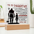 To My Daughter – Viking – Square Acrylic Plaque