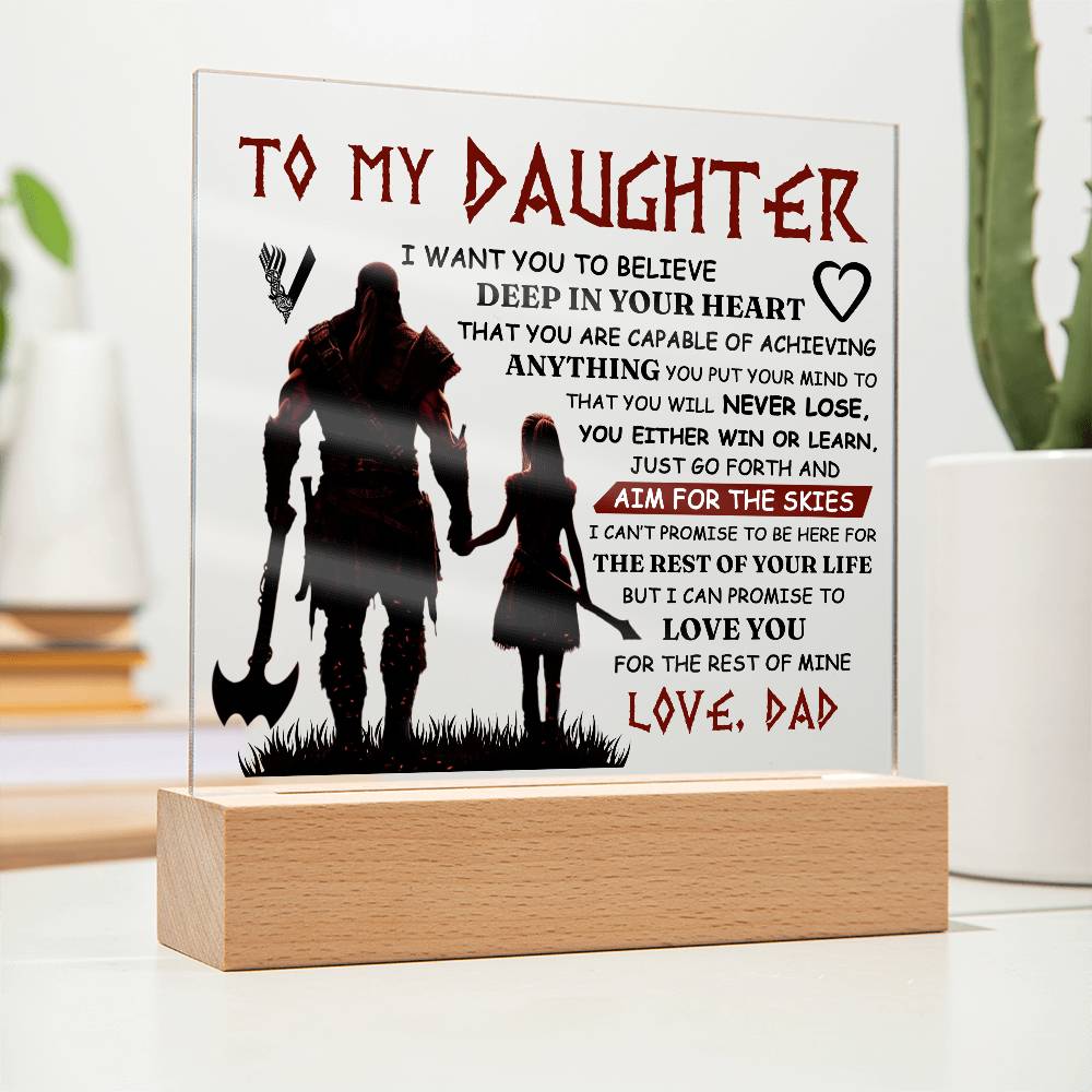 To My Daughter – Viking – Square Acrylic Plaque