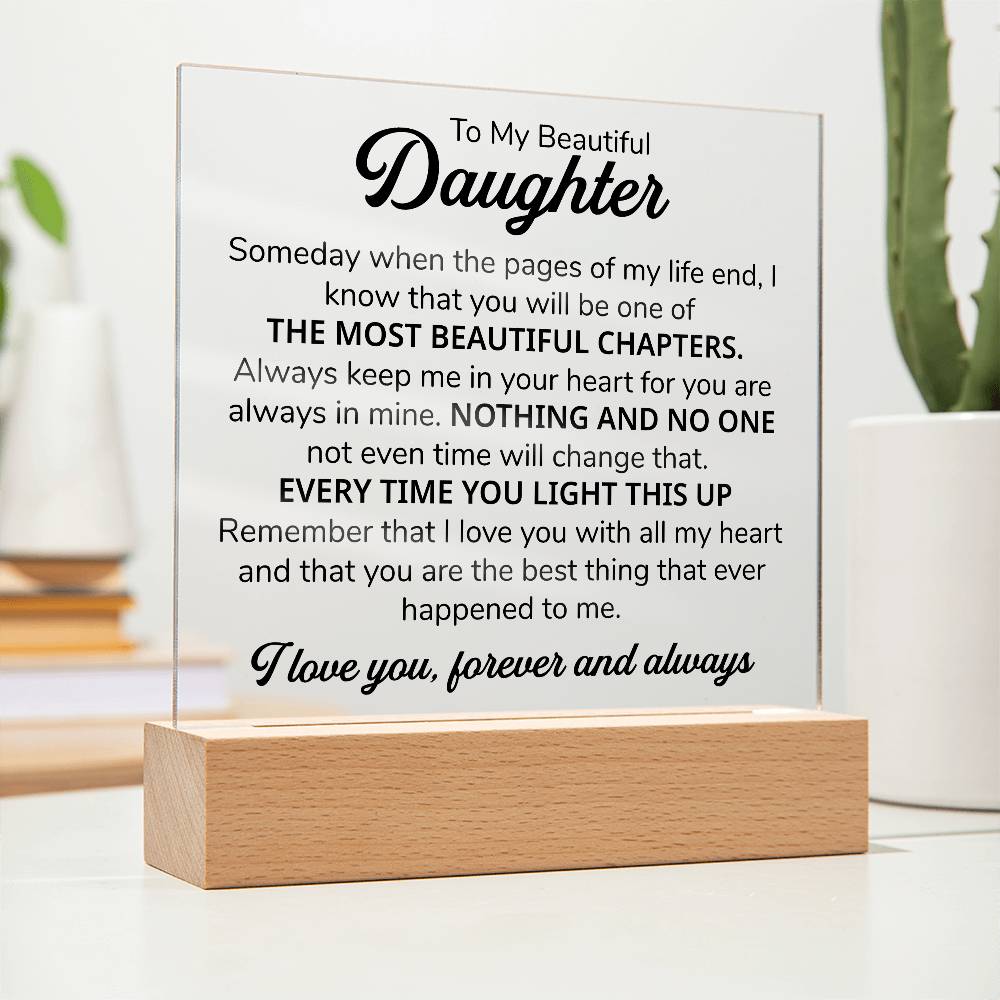 To My Daughter – Chapters – Square Plaque