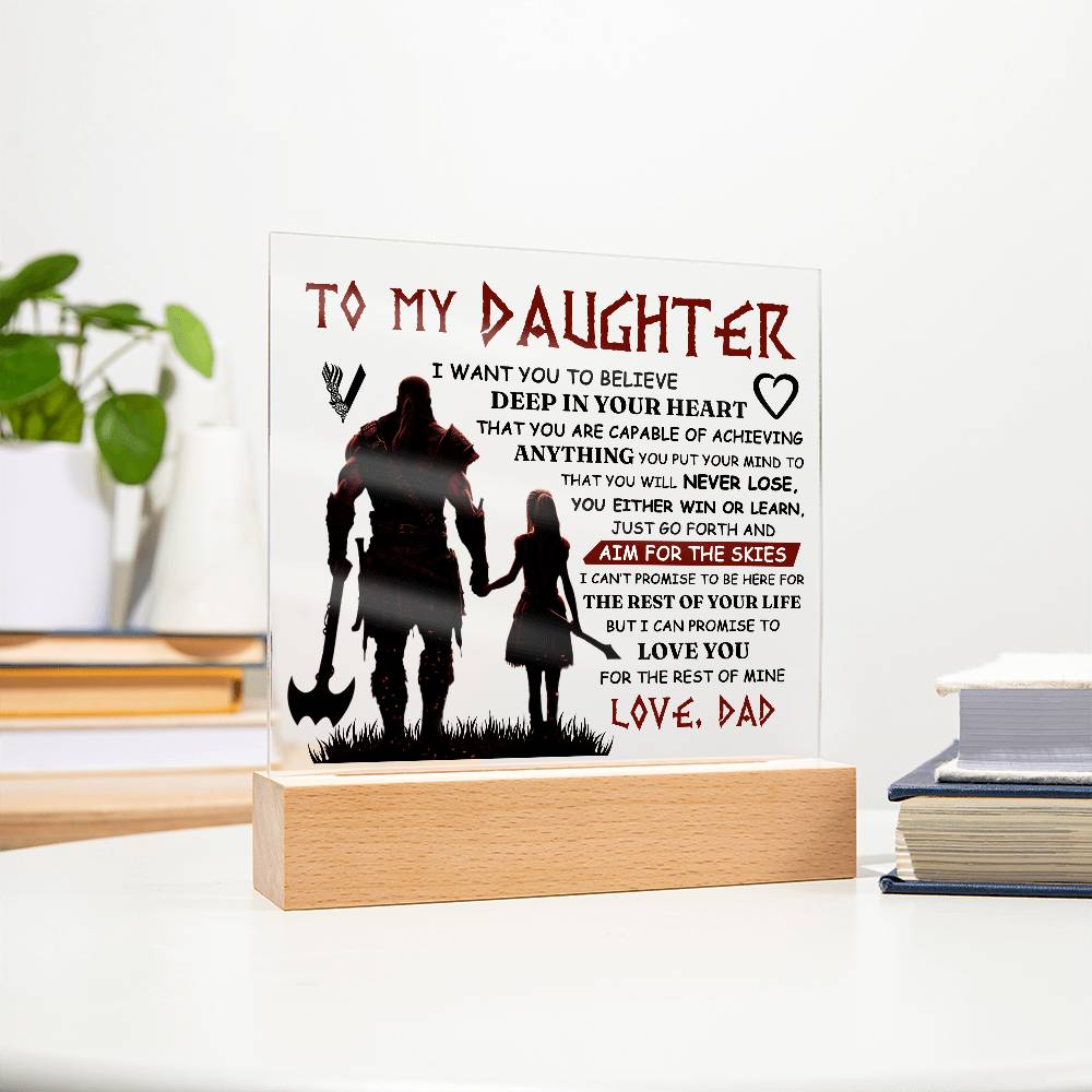 To My Daughter – Viking – Square Acrylic Plaque