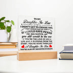 To My Daughter-in-Law – Honor – Square Acrylic Plaque