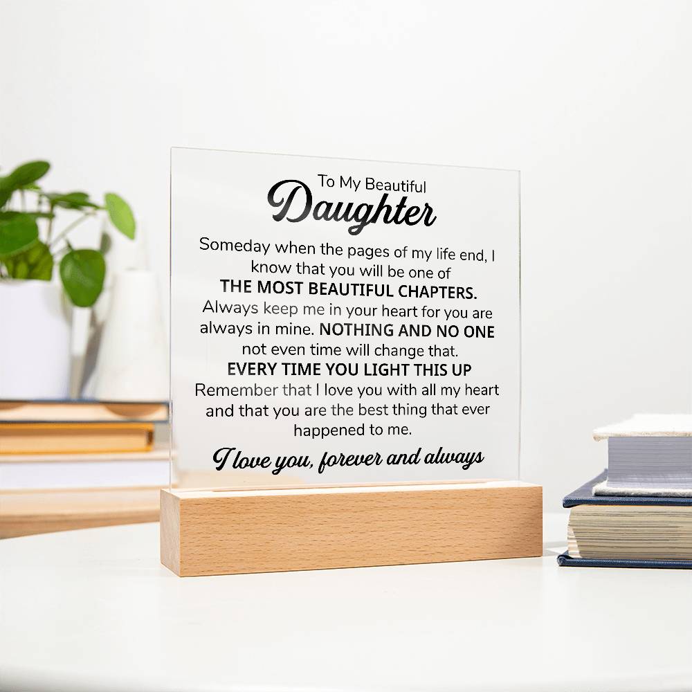 To My Daughter – Chapters – Square Plaque
