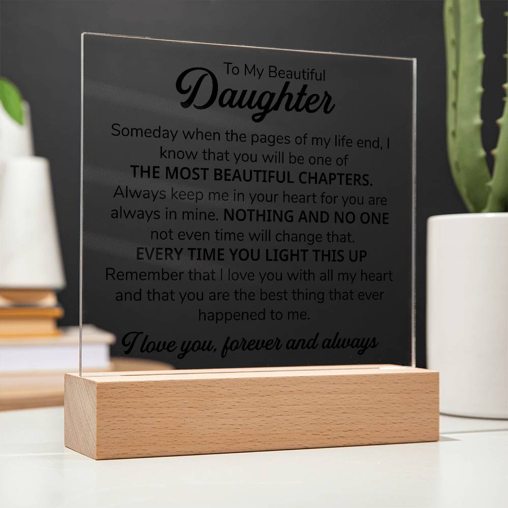 To My Daughter – Chapters – Square Plaque