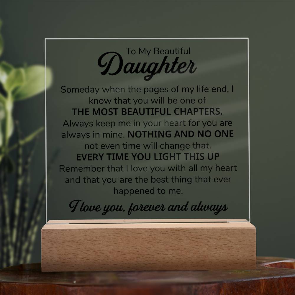 To My Daughter – Chapters – Square Plaque