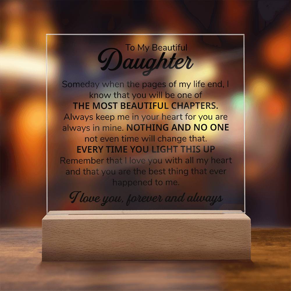 To My Daughter – Chapters – Square Plaque