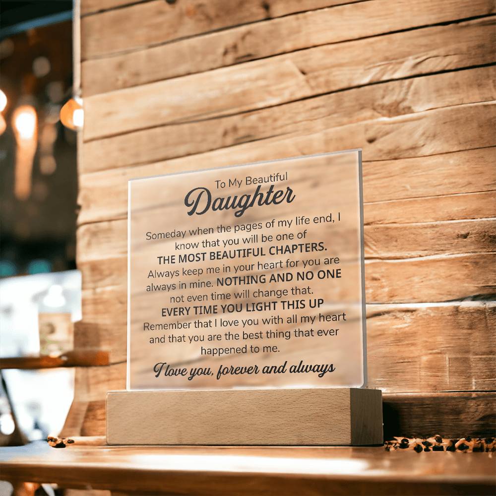 To My Daughter – Chapters – Square Plaque