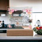 To My Beautiful Wife – Turn Back the Clock – Square Acrylic Plaque
