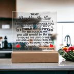 To My Daughter-in-Law – Honor – Square Acrylic Plaque