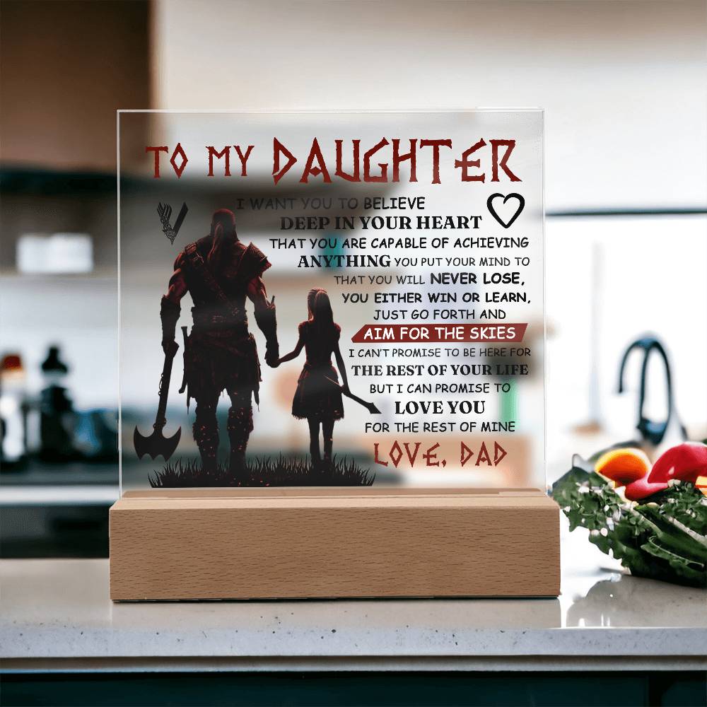 To My Daughter – Viking – Square Acrylic Plaque