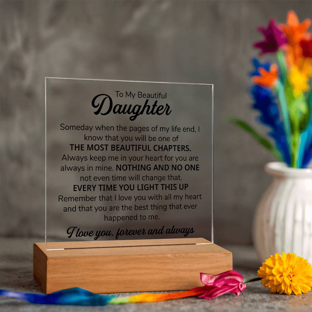 To My Daughter – Chapters – Square Plaque