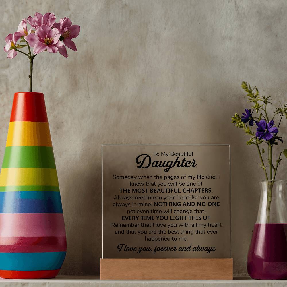 To My Daughter – Chapters – Square Plaque