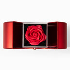 Preserved red rose inside rose box, Love Knot necklace gift for Her