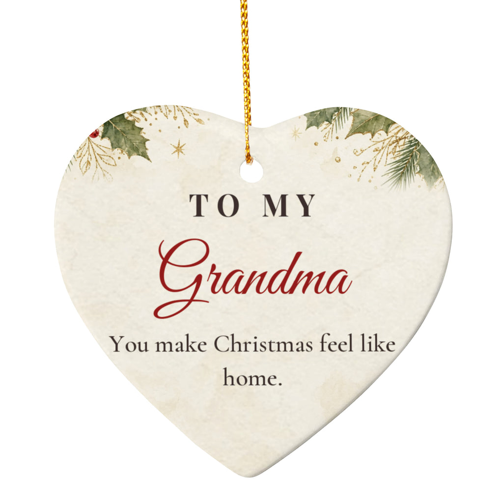 Grandma Christmas Ornament – Ceramic Heart
