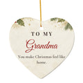 Grandma Christmas Ornament – Ceramic Heart
