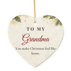 Grandma Christmas Ornament – Ceramic Heart