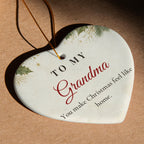 Grandma Christmas Ornament – Ceramic Heart