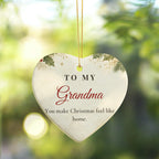 Grandma Christmas Ornament – Ceramic Heart