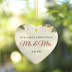 Our First Christmas Married Ornament 2026 – Ceramic Heart