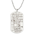 Engraved map dog tag necklace for him, stainless steel