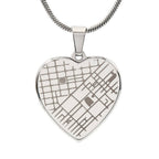 Engraved Heart Map Necklace for Her – Custom Location Gift for Wife, Mom or Girlfriend