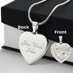 Engraved Heart Map Necklace for Her – Custom Location Gift for Wife, Mom or Girlfriend