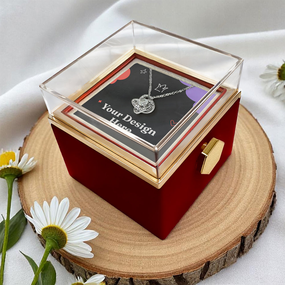 I'm Sorry Gifts For Her - Love Knot with Rotating Rose Gift Box