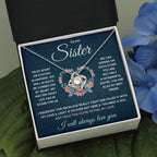 To My Sister – Squeezed Love Knot – Necklace Gift Set