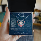 To My Sister – Squeezed Love Knot – Necklace Gift Set