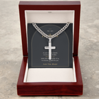 Men's cross necklace for Husband, stainless steel in luxury box, alternate view