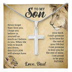 To My Son – This Old Lion – Cross Necklace Gift Set