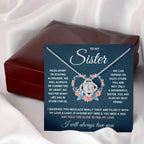 To My Sister – Squeezed Love Knot – Necklace Gift Set