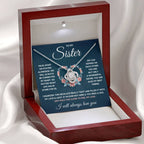 To My Sister – Squeezed Love Knot – Necklace Gift Set
