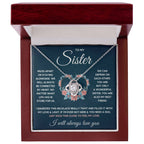 To My Sister – Squeezed Love Knot – Necklace Gift Set