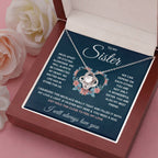 To My Sister – Squeezed Love Knot – Necklace Gift Set