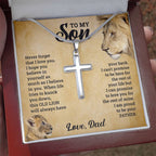 To My Son – This Old Lion – Cross Necklace Gift Set